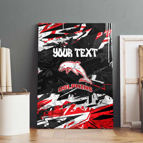 Personalized Dolphins Canvas Wall Art Graffiti Grunge Abstract Urban Street Style Design