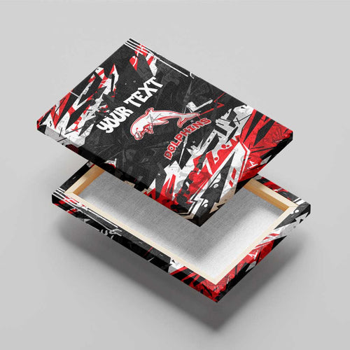 Personalized Dolphins Canvas Wall Art Graffiti Grunge Abstract Urban Street Style Design