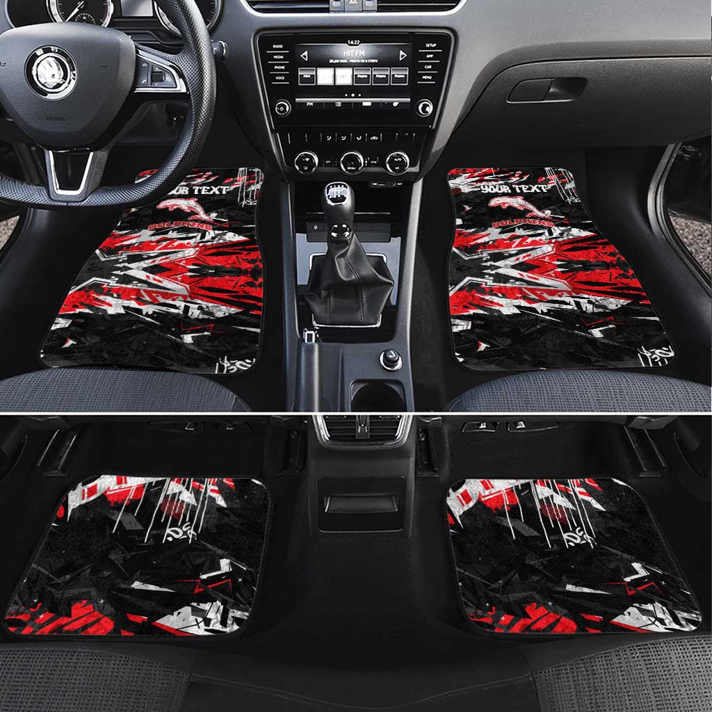 Personalized Dolphins Car Mats Graffiti Grunge Abstract Urban Street Style Design