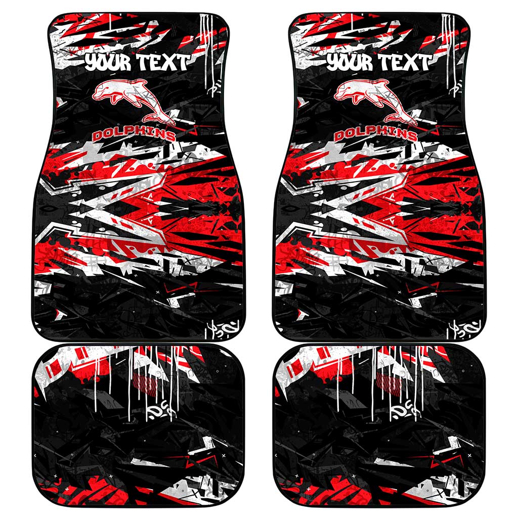 Personalized Dolphins Car Mats Graffiti Grunge Abstract Urban Street Style Design