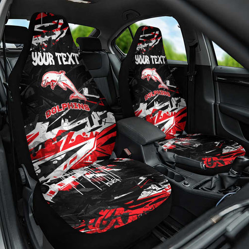 Personalized Dolphins Car Seat Cover Graffiti Grunge Abstract Urban Street Style Design