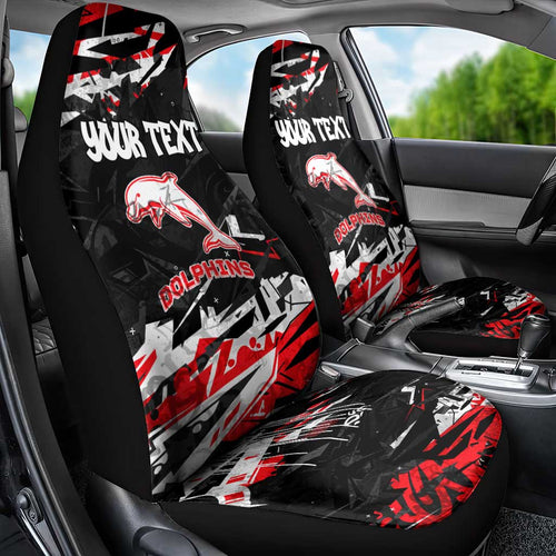 Personalized Dolphins Car Seat Cover Graffiti Grunge Abstract Urban Street Style Design