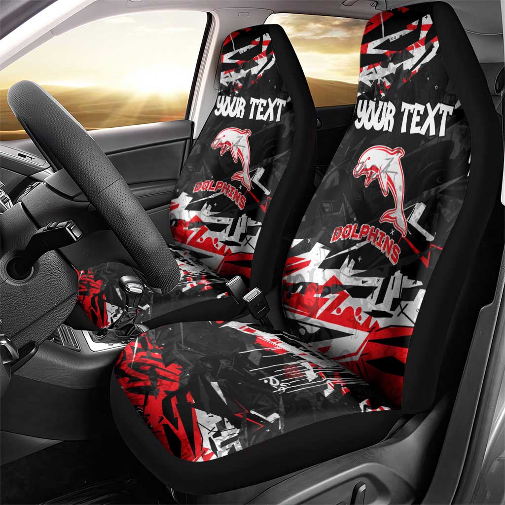 Personalized Dolphins Car Seat Cover Graffiti Grunge Abstract Urban Street Style Design