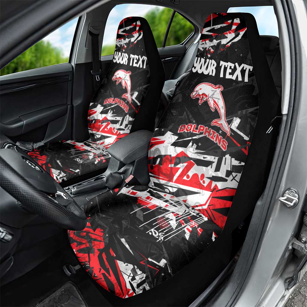 Personalized Dolphins Car Seat Cover Graffiti Grunge Abstract Urban Street Style Design