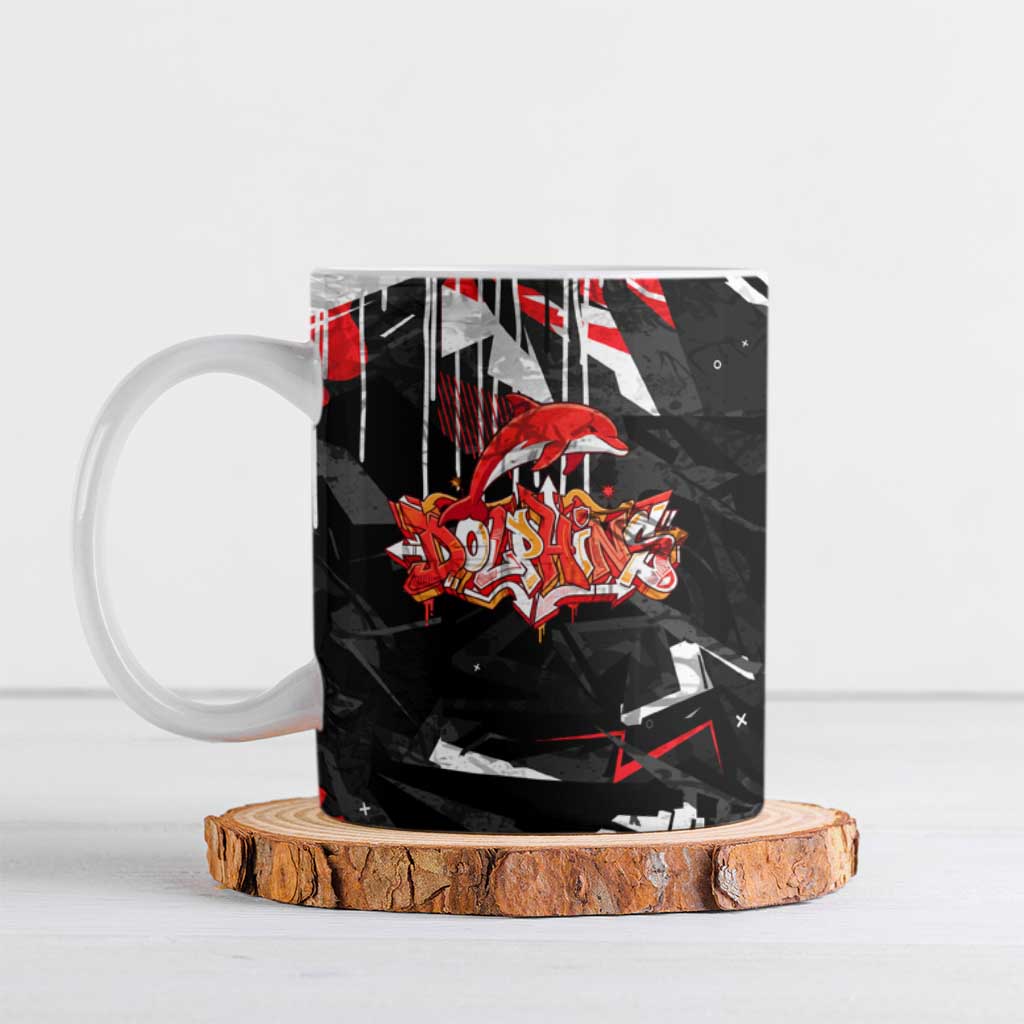 Personalized Dolphins Ceramic Mug Graffiti Grunge Abstract Urban Street Style Design