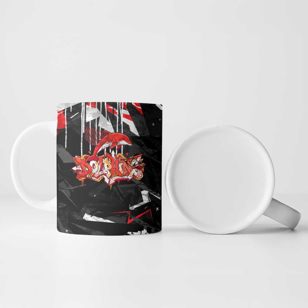 Personalized Dolphins Ceramic Mug Graffiti Grunge Abstract Urban Street Style Design