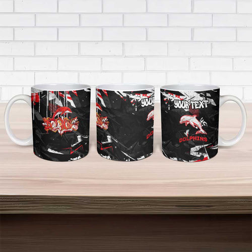 Personalized Dolphins Ceramic Mug Graffiti Grunge Abstract Urban Street Style Design
