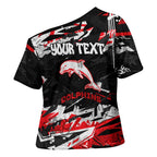 Personalized Dolphins Cross Shoulder Shirt Graffiti Grunge Abstract Urban Street Style Design