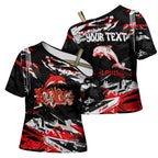 Personalized Dolphins Cross Shoulder Shirt Graffiti Grunge Abstract Urban Street Style Design
