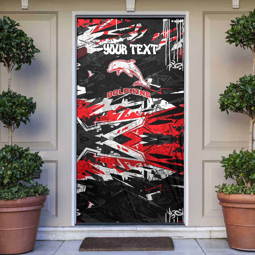 Personalized Dolphins Door Cover Graffiti Grunge Abstract Urban Street Style Design