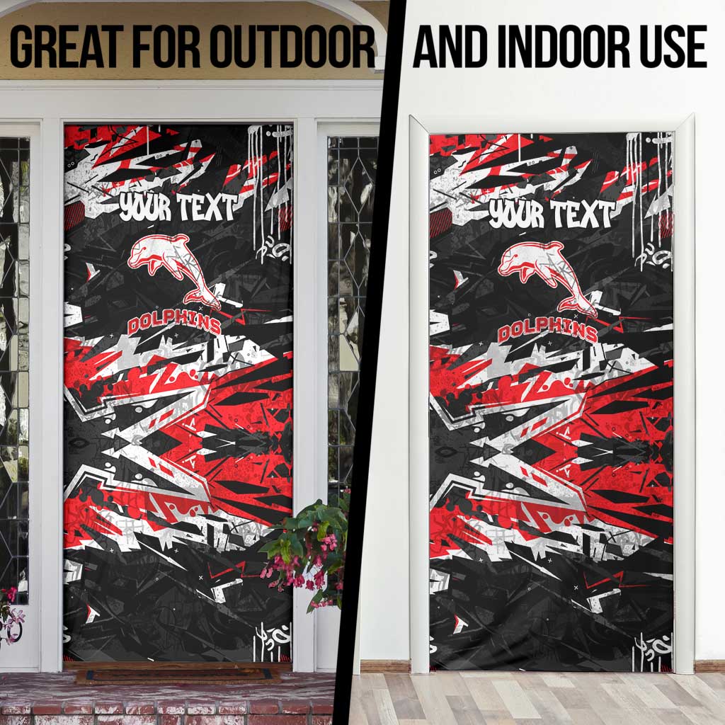 Personalized Dolphins Door Cover Graffiti Grunge Abstract Urban Street Style Design