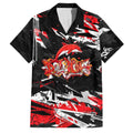 Personalized Dolphins Family Matching Long Sleeve Bodycon Dress and Hawaiian Shirt Graffiti Grunge Abstract Urban Street Style Design