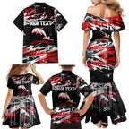 Personalized Dolphins Family Matching Mermaid Dress and Hawaiian Shirt Graffiti Grunge Abstract Urban Street Style Design