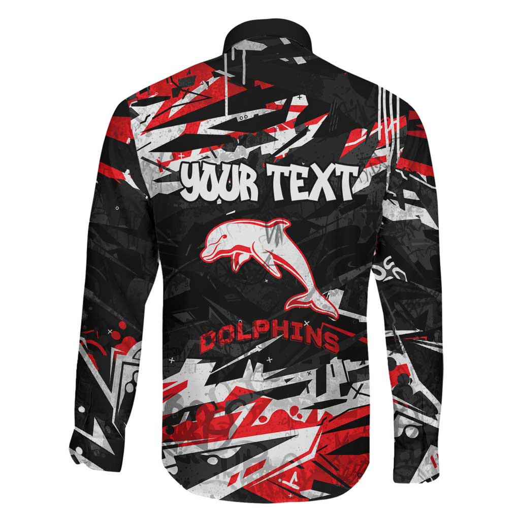 Personalized Dolphins Family Matching Mermaid Dress and Hawaiian Shirt Graffiti Grunge Abstract Urban Street Style Design