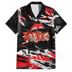 Personalized Dolphins Family Matching Short Sleeve Bodycon Dress and Hawaiian Shirt Graffiti Grunge Abstract Urban Street Style Design