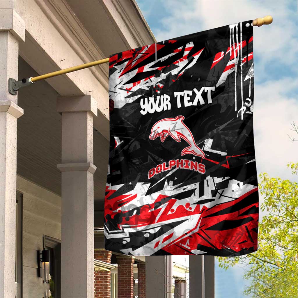Personalized Dolphins Garden Flag Graffiti Grunge Abstract Urban Street Style Design