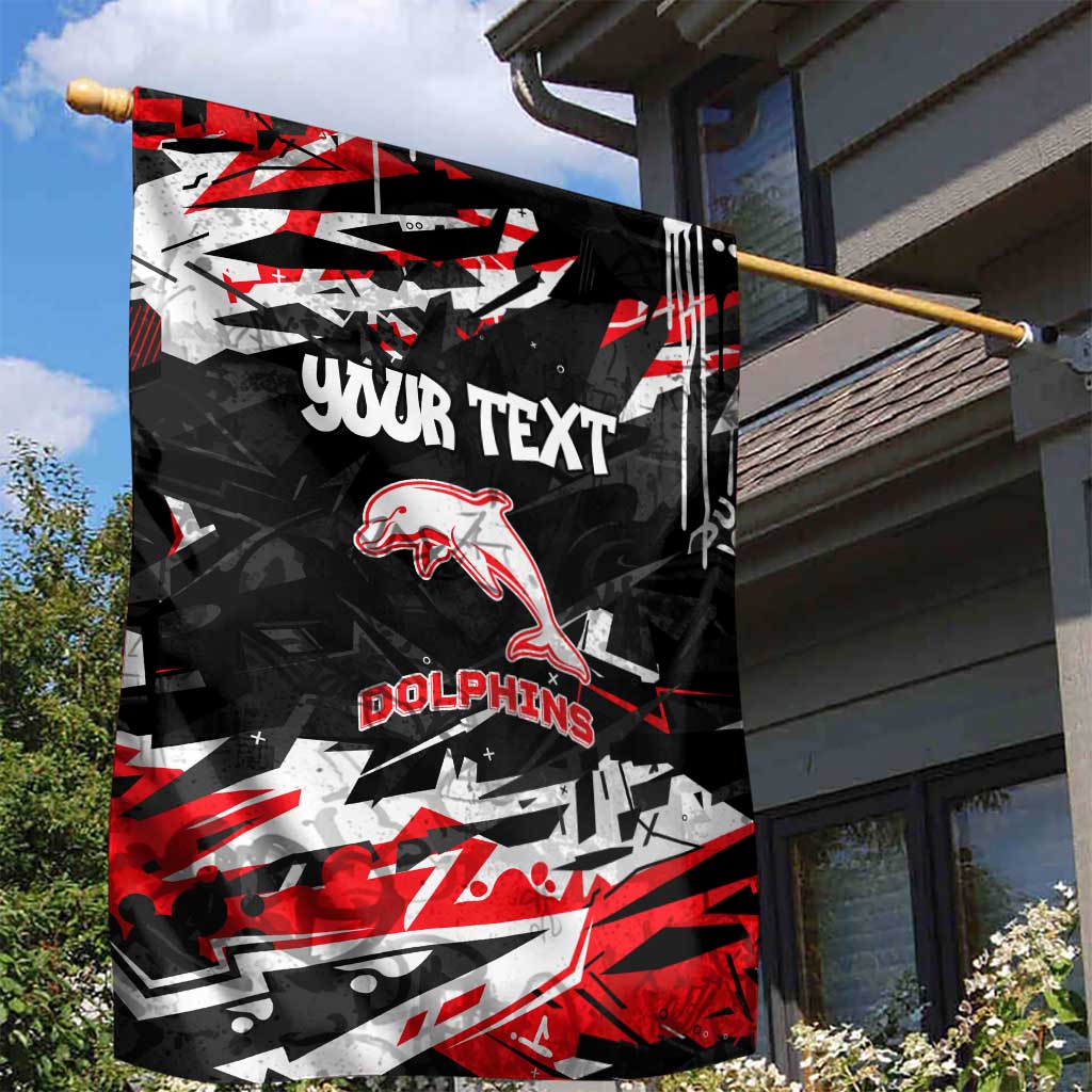 Personalized Dolphins Garden Flag Graffiti Grunge Abstract Urban Street Style Design