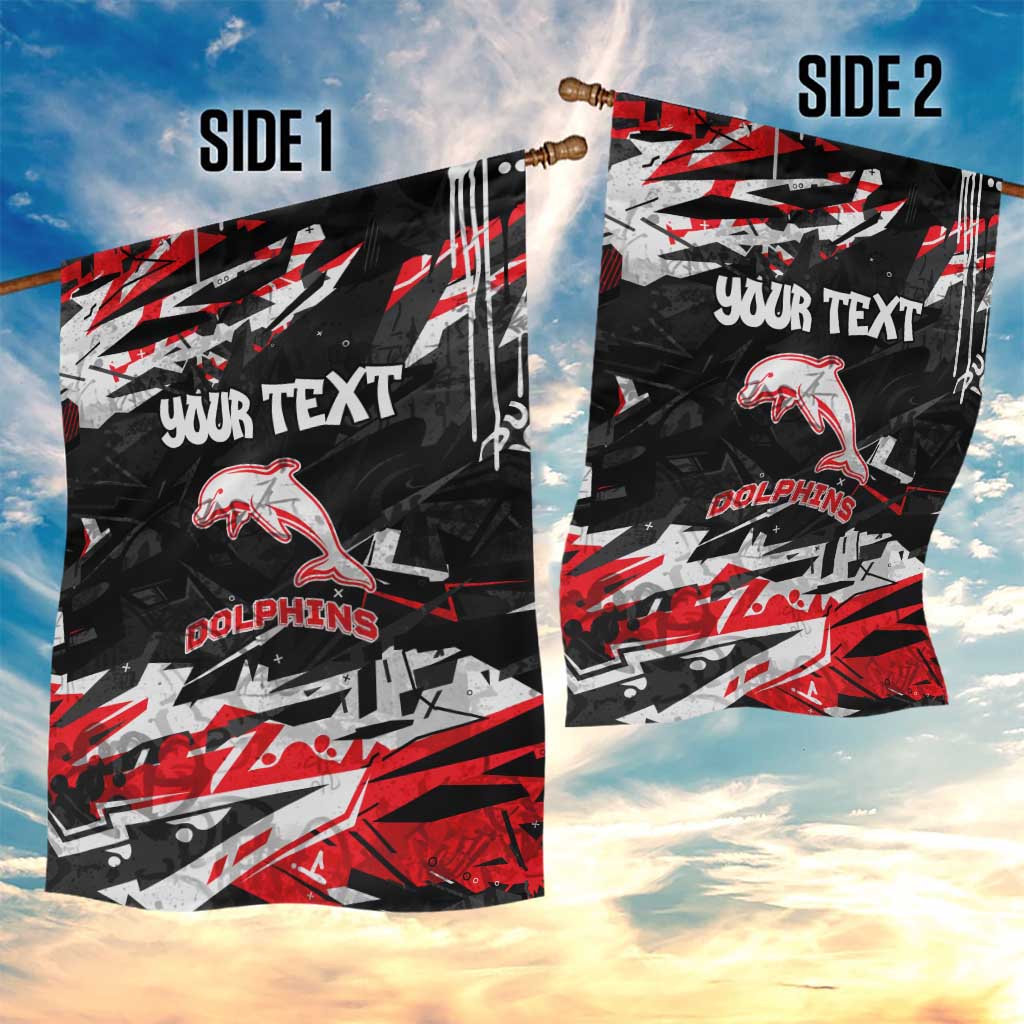 Personalized Dolphins Garden Flag Graffiti Grunge Abstract Urban Street Style Design