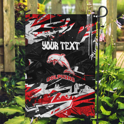 Personalized Dolphins Garden Flag Graffiti Grunge Abstract Urban Street Style Design
