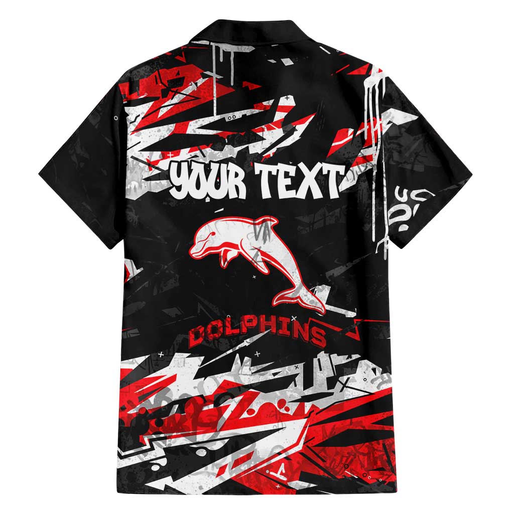 Personalized Dolphins Hawaiian Shirt Graffiti Grunge Abstract Urban Street Style Design