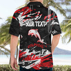 Personalized Dolphins Hawaiian Shirt Graffiti Grunge Abstract Urban Street Style Design