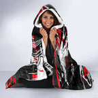 Personalized Dolphins Hooded Blanket Graffiti Grunge Abstract Urban Street Style Design