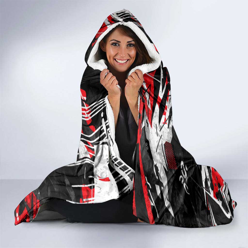 Personalized Dolphins Hooded Blanket Graffiti Grunge Abstract Urban Street Style Design