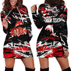 Personalized Dolphins Hoodie Dress Graffiti Grunge Abstract Urban Street Style Design