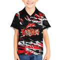 Personalized Dolphins Kid Hawaiian Shirt Graffiti Grunge Abstract Urban Street Style Design