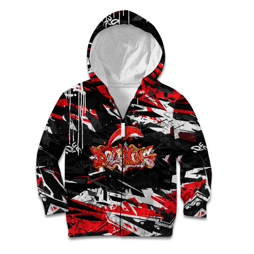 Personalized Dolphins Kid Hoodie Graffiti Grunge Abstract Urban Street Style Design