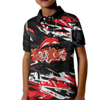 Personalized Dolphins Kid Polo Shirt Graffiti Grunge Abstract Urban Street Style Design