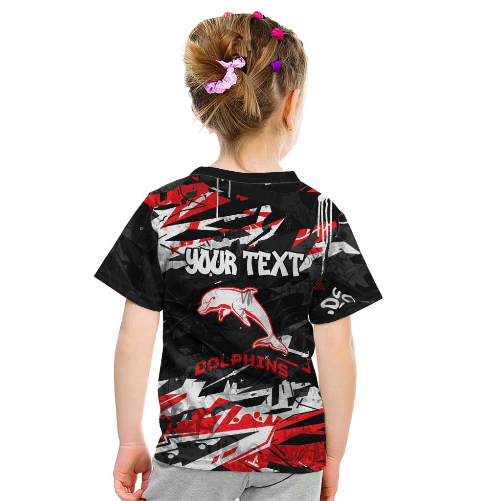 Personalized Dolphins Kid T Shirt Graffiti Grunge Abstract Urban Street Style Design