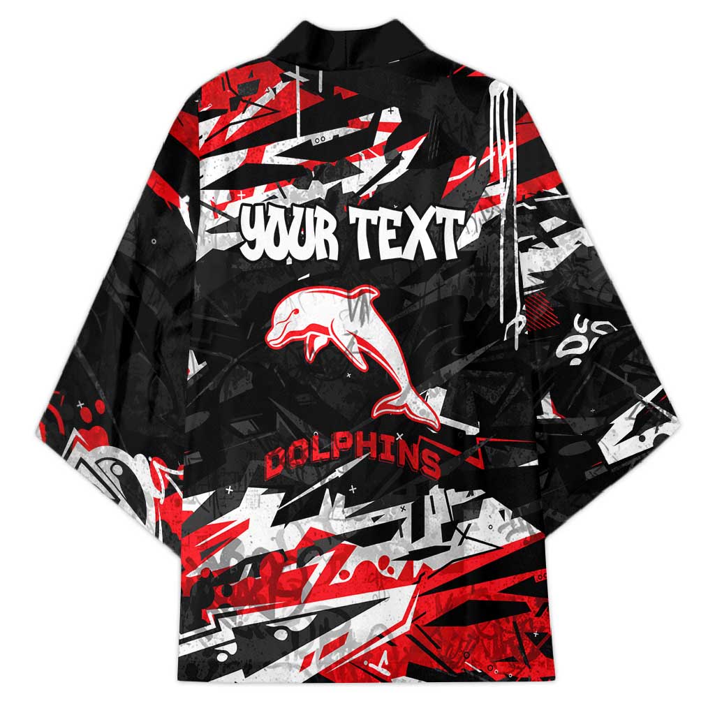 Personalized Dolphins Kimono Graffiti Grunge Abstract Urban Street Style Design