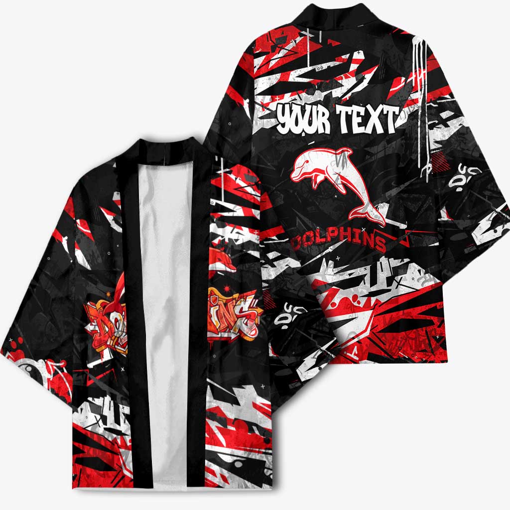 Personalized Dolphins Kimono Graffiti Grunge Abstract Urban Street Style Design