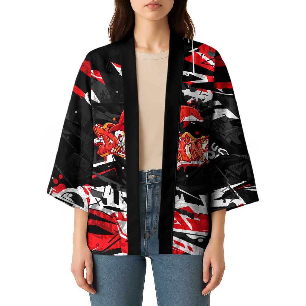 Personalized Dolphins Kimono Graffiti Grunge Abstract Urban Street Style Design