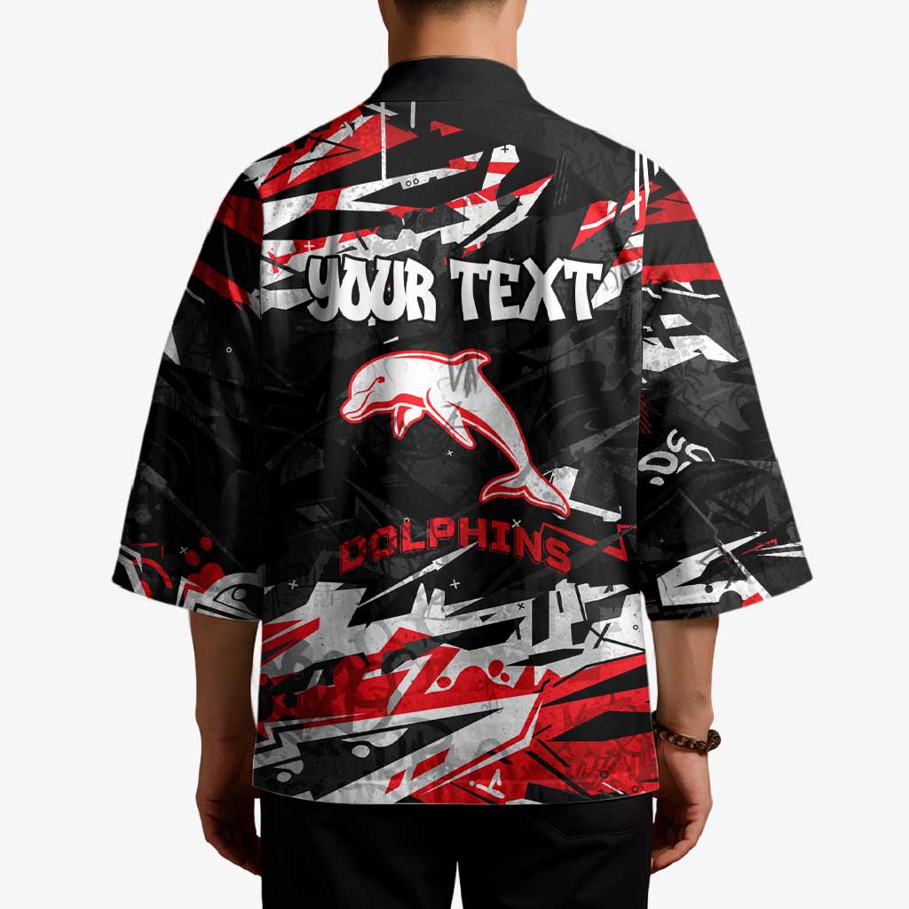 Personalized Dolphins Kimono Graffiti Grunge Abstract Urban Street Style Design