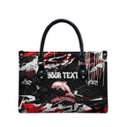 Personalized Dolphins Leather Bag Graffiti Grunge Abstract Urban Street Style Design