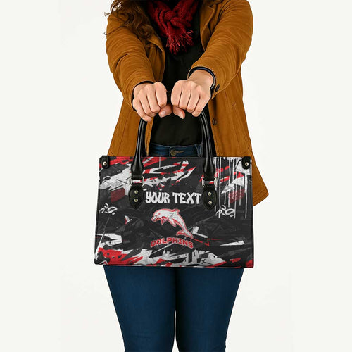 Personalized Dolphins Leather Bag Graffiti Grunge Abstract Urban Street Style Design