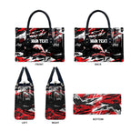Personalized Dolphins Leather Bag Graffiti Grunge Abstract Urban Street Style Design