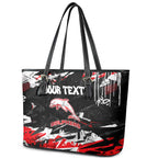 Personalized Dolphins Leather Tote Bag Graffiti Grunge Abstract Urban Street Style Design