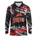 Personalized Dolphins Long Sleeve Polo Shirt Graffiti Grunge Abstract Urban Street Style Design