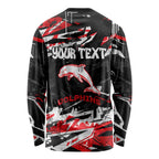 Personalized Dolphins Long Sleeve Shirt Graffiti Grunge Abstract Urban Street Style Design
