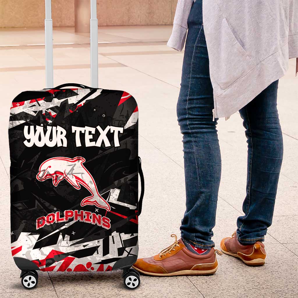 Personalized Dolphins Luggage Cover Graffiti Grunge Abstract Urban Street Style Design