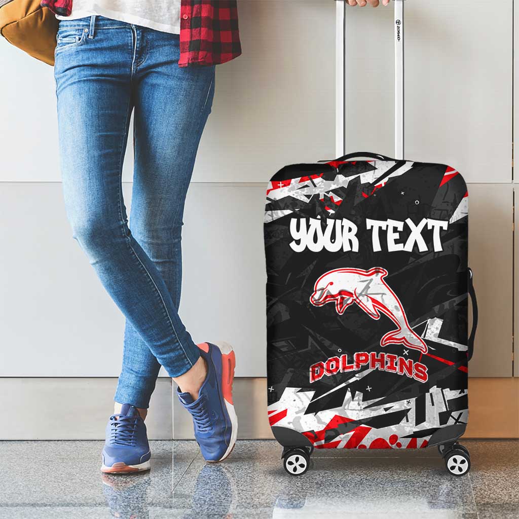Personalized Dolphins Luggage Cover Graffiti Grunge Abstract Urban Street Style Design