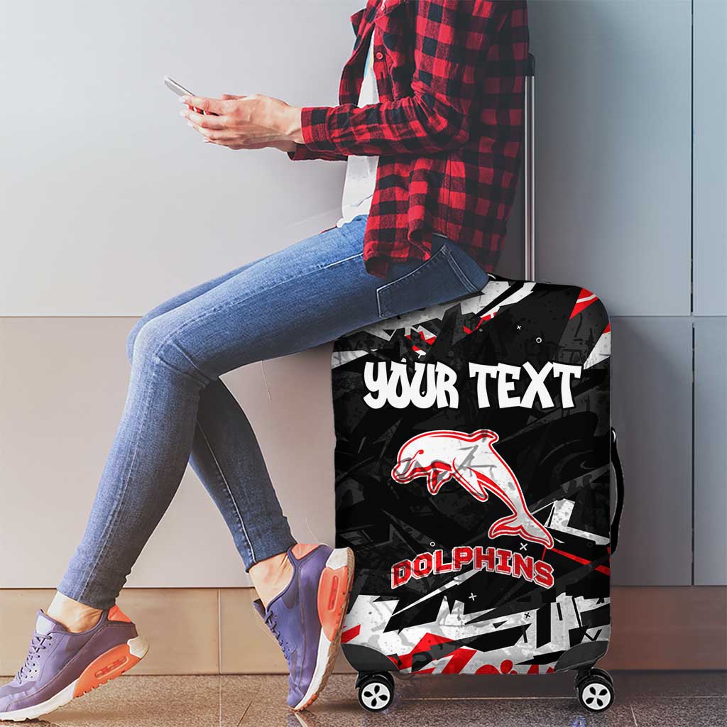 Personalized Dolphins Luggage Cover Graffiti Grunge Abstract Urban Street Style Design