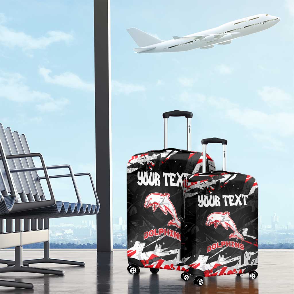 Personalized Dolphins Luggage Cover Graffiti Grunge Abstract Urban Street Style Design