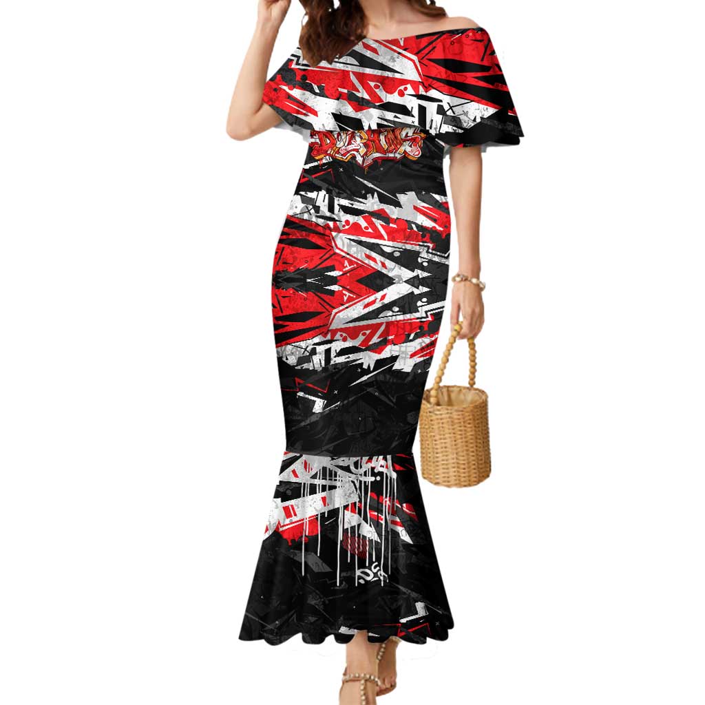 Personalized Dolphins Mermaid Dress Graffiti Grunge Abstract Urban Street Style Design