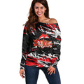 Personalized Dolphins Off Shoulder Sweater Graffiti Grunge Abstract Urban Street Style Design