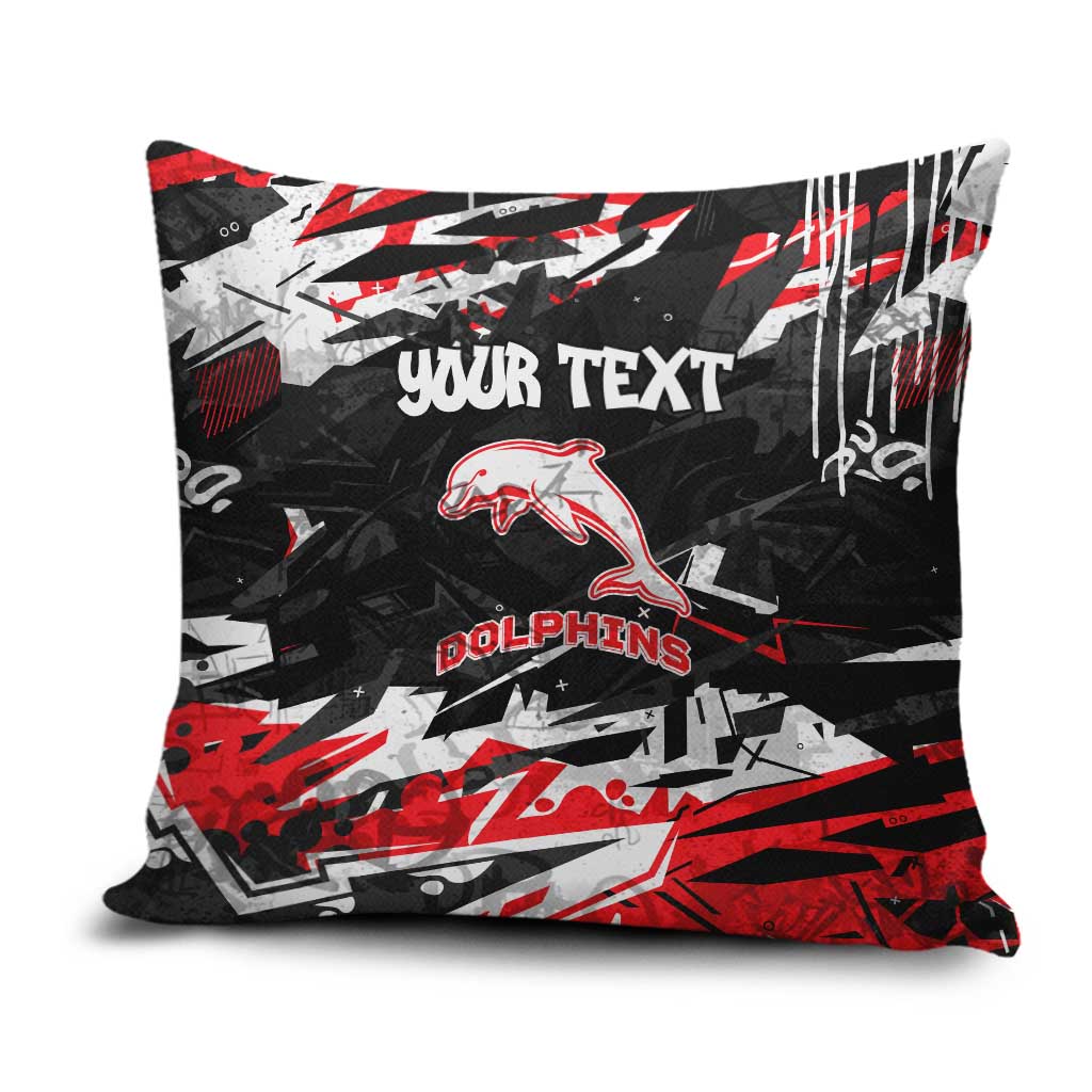 Personalized Dolphins Pillow Cover Graffiti Grunge Abstract Urban Street Style Design