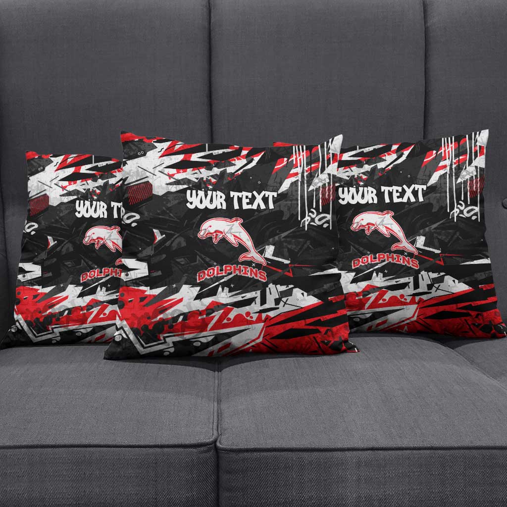 Personalized Dolphins Pillow Cover Graffiti Grunge Abstract Urban Street Style Design